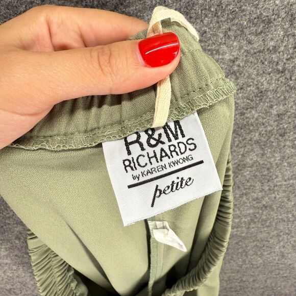 R&M Richards Dress Pants Women 16P Petite Gray High Rise Pleated Elastic Waist - Picture 6 of 8